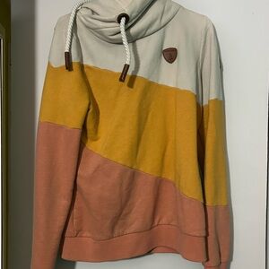 Wanakome Tri-Tone Cowl Neck Sweater